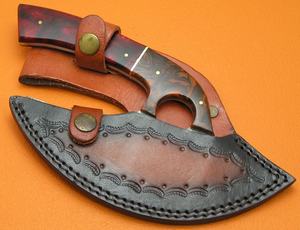 Cuchillo Ulu Damasco Hecho a Mano de Primera Calidad, Estilo Tradicional Alaskan, Hoja de Acero Damasco, Herramienta Única para Cocina y Caza - Product Image 5