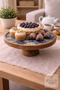 Support à gâteau en bois en promotion pour les célébrations d'anniversaire, la décoration de mariage et les présentations de fête, disponible au meilleur prix - Product Image 2