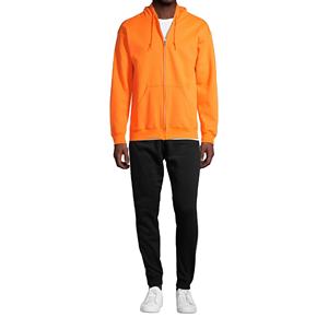 Sweat-shirt à capuche boutonné en tricot crocheté orange unisexe, style décontracté, automne, polyester/coton, écologique - Product Image 2
