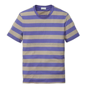 Camiseta de Hombre a Rayas con Diseño Personalizado Serigrafiado, Cuello Redondo, Manga Corta, Cómoda, Nueva Llegada 2026 - Product Image 1