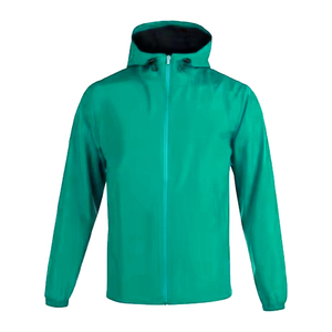 Veste coupe-vent imperméable à capuche bleue pour homme, fermeture éclair décontractée, coque en polyester, vêtement d'automne - Product Image 6