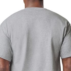 Camiseta Deportiva Larga de Color Gris para Adultos, Camiseta de Algodón Premium de Corte Largo, Manga Corta, Informal, Cómoda, Transpirable, Prenda Lisa - Product Image 5