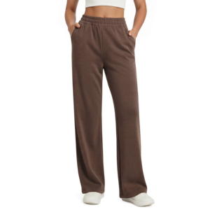 <b>Women's</b> High Waist Wide Leg Fleece <b>Workwear</b> Pants Polyester/Cotton Breathable Full Length Solid Color Elastic Waist Zipper Fly - Product Image 5