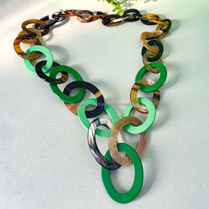 Collier de corne de festival classique pour les fêtes et les vêtements de bureau Collier de chaîne de corde élégant - Product Image 4