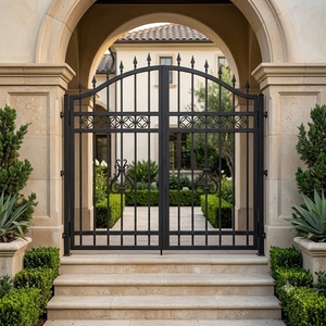 Puerta Doble de Jardín de Hierro Forjado a Mano KHP, Diseño Floral Exquisito, Entrada de Seguridad Galvanizada de Alta Resistencia, Diseño Victoriano - Product Image 5