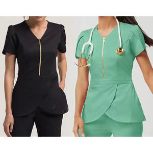 Nouvelle Collection : Tenues de Spa Élégantes pour Femmes – Ensembles de Blouses Médicales Tendance, Vente en Gros, Uniformes d'Infirmière Personnalisables à Manches Courtes pour Femmes - Product Image 4