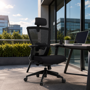 Silla de Oficina Ejecutiva KINSHA CVA-01, Ergonómica, Giratoria, de Tela, con Soporte Lumbar Ajustable, Superventas - Product Image 1