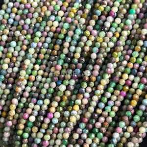 Cuentas redondas microfacetadas de rubí zoisita natural de 2 mm, cuentas de piedras preciosas sueltas con corte de diamante, cuentas de rubí zoisita para la fabricación de joyería al por mayor. - Product Image 6