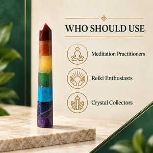 Obelisco de Piedras Preciosas Arcoíris, Varita de Cristal Pulida, Torre de Reiki de Siete Chakras, Figura Decorativa para Meditación y Decoración del Hogar - Product Image 3