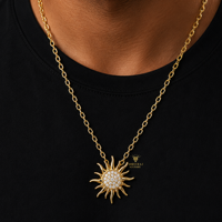 Pendentif Soleil Hip Hop Iced Out en Argent Sterling 925 avec Diamant Moissanite pour Hommes et Femmes, Bijoux de Luxe Personnalisés en Gros