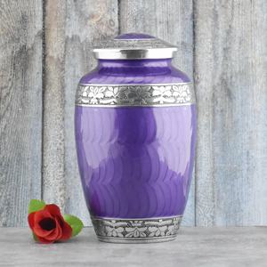 Elegant Crimson Red Metal Cremation Urn with Golden Butterfly & Floral Engraving - Handcrafted <b>Memorial</b> Keepsake for Human Ashes - Product Image 5