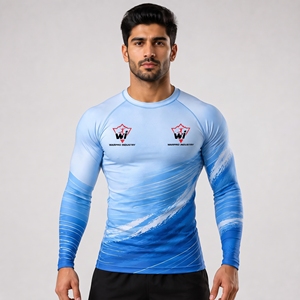 <b>Mens</b> <b>Compression</b> Rash Guard Moisture Wicking Stretch <b>Shirt</b> <b>For</b> Swimming Surfing Snorkeling And Active Training - Product Image 1