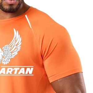 Mens Orange <b>Athletic</b> Graphic Print TShirt Casual Short Sleeve Crew Neck Sportswear Lightweight Breathable Summer Gym Fitness Tee - Product Image 4