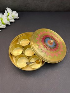 Decorative Brass <b>Spice</b> Container <b>Set</b> for Kitchen Storage - Product Image 4