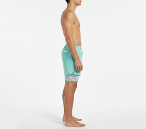 กางเกงชายหาดแบบซับลิเมชั่นสั่งทำพิเศษ 2 in 1 กางเกงว่ายน้ำผู้ชายพร้อมกางเกงเลกกิ้งซับในแบบรัดรูป แฟชั่นทันสมัย แห้งเร็ว - Product Image 3