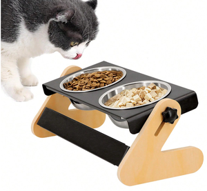 Juego de Platos para Mascotas de Acero Inoxidable Pulido con Bandeja Desmontable, Fácil de Limpiar, Productos Sostenibles para Gatos - Product Image 5