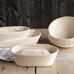 Cesta de fermentación de pan de masa madre de ratán natural hecha a mano, sin astillas, con forro, disponible - Product Image 1