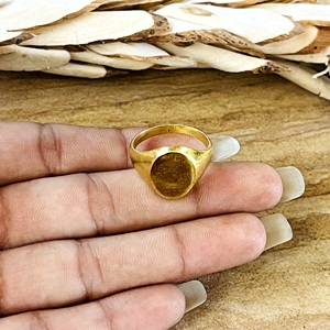 New Arrival Bohemian Signet <b>Ring</b> High Quality Brass Men 18k Gold Plated <b>Plain</b> Design Band <b>Ring</b> Wholesale/OEM/ODM - Product Image 2