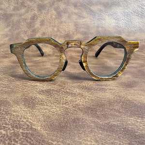Gafas Redondas Ajustables Hechas a Mano con Cuerno de Búfalo, Estilo Artesanal Ecológico y Moderno, HASAN CRAFT HC-0001, Arte y Coleccionismo - Product Image 1