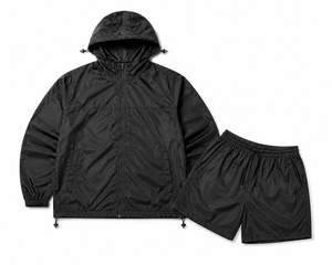 Men's Premium Nylon Windbreaker Jacket and Shorts <b>Set</b> Lightweight Outdoor Activewear Contemporary Fit Customizable Design - Product Image 4
