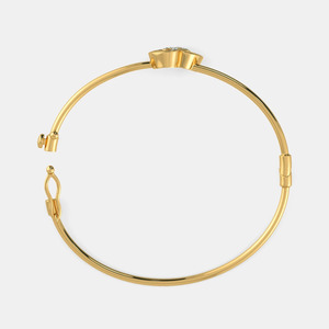 <b>Infinity</b> Curl Round Diamond Gold Open Cuff Bangle - Product Image 4