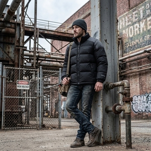 Men's Black <b>Light</b> Grey <b>Puffer</b> <b>Jacket</b> Lightweight Quilted Stand Collar Zip Up Winter <b>Jacket</b> Casual Outdoor Streetwear Custom - Product Image 6