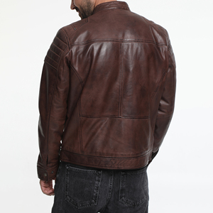Men's Premium Quality Vintage <b>Winter</b> <b>Leather</b> <b>Jacket</b> with Zipper Closure Stand Collar Custom Sizes Available Best Sale - Product Image 2