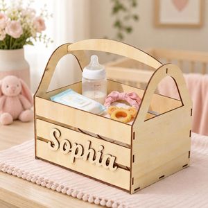 Natural Wooden Eco-Friendly Modern Organizer <b>Basket</b> Handles Decorative <b>Storage</b> Container for Fruits Vegetables <b>Toys</b> Accessories - Product Image 5