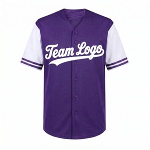 Maillot de baseball personnalisé pour homme, respirant, séchage rapide, logo d'équipe personnalisé, manches courtes, impression sublimée, col en V, maillot de sport en gros - Product Image 1