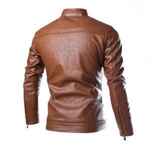 Leather <b>Jackets</b> Men <b>Slim</b> <b>Fit</b> Full Sleeve Coats Single Breasted Spliced Turn Down Collar <b>Jacket</b> Punk Men Casual <b>jacket</b> for men - Product Image 1