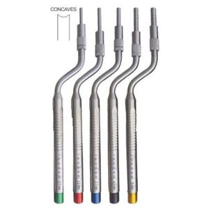 ISO & CE Certified Dental Osteotome Set 5-Piece Stainless Steel Concave Manual Surgical Instruments Knurled Grip - Product Image 2