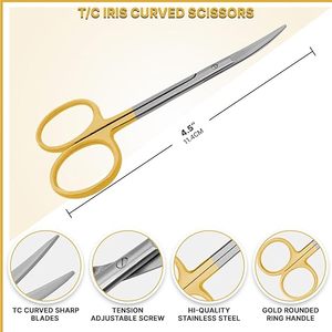 กรรไกรตัดกระจกตาแบบมืออาชีพ ใบมีดตรงคมกริบ เครื่องมือผ่าตัดสำหรับจักษุวิทยาและทันตกรรม เครื่องมือตัดที่มีความแม่นยำสูง ได้รับการรับรองมาตรฐาน ISO - Product Image 2