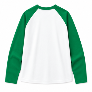 Iota Phi Lambda Sorority Raglan <b>T</b>-<b>Shirt</b> <b>Women's</b> Casual Green <b>White</b> Contrast <b>Long</b> <b>Sleeve</b> <b>Shirt</b> Embroidered Crest Color Block Tee - Product Image 4