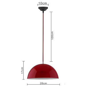 Lampe suspendue décorative murale ou de plafond, finition rouge, forme ronde, pour la maison, la cuisine, décoration intérieure - Product Image 4