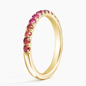 Anillo de Oro con Diamantes Degradados en Rosa y Rojo con Corte Brillante Redondo para Mujer - Product Image 2