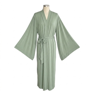 Kimono musulmán premium de moda para mujer, túnica larga con cinturón, Abaya al por mayor - Product Image 1
