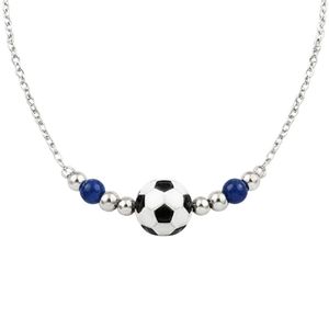 Collier ballon de football avec pendentif cylindrique personnalisé en acier inoxydable, bijoux personnalisés pour cadeaux d'équipe - Product Image 5