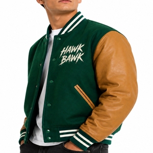 Chaqueta Varsity Premium para Hombre, Tela Suave, Mangas de Cuero PU Hechas a Medida, Ajuste Cómodo, Prenda Casual de Otoño de Calidad - Product Image 3