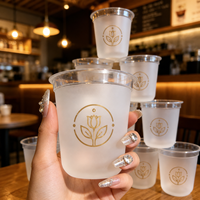 Gönderime Hazır Buzlu PP Plastik Bardaklar 12oz 16oz 24oz BPA İçermez 90mm Tek Kullanımlık Buzlu Kahve Bubble Tea Bardakları