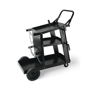 3 Tier Welder <b>Cart</b> With Dual Gas Cylinder Storage, <b>Welding</b> Machine Platform, Tool Tray, Steel Construction And Wheels GAR050 - Product Image 1