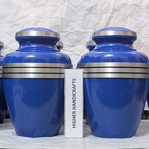 Luxury Golden Adult Cremation <b>Urn</b> - <b>Large</b> Handcrafted Metal Funeral <b>Urn</b> - Secure Threaded Lid Memorial Ash Container Wholesale - Product Image 5