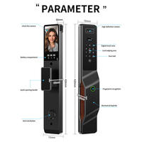 Serrure de porte intelligente étanche à reconnaissance veineuse palmaire, interphone vidéo WiFi Tuya, caméra, reconnaissance faciale 3D, serrure biométrique pour portail extérieur