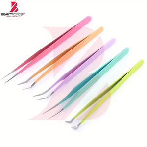 Pince à épiler pour extensions de cils Mega Volume à pointe fine, professionnelle, à 90 degrés et en forme de botte, pour éventails 10D+, testée à la main pour une précision optimale - Product Image 5