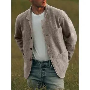 2024 otoño abrigo de hombre chaqueta de estudiante de moda sólido juvenil Casual Chaqueta de punto para hombre abrigo Top Chamarras Para Hombre chaquetas - Product Image 1