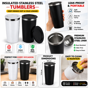 แก้วกาแฟเหล็กส่วนตัว StyleBrew พร้อมพิมพ์ลาย สำหรับเทศกาลวันขอบคุณพระเจ้าและฮาโลวีน เหมาะสำหรับใช้ในสำนักงานเพื่อการส่งเสริมการขาย - Product Image 3