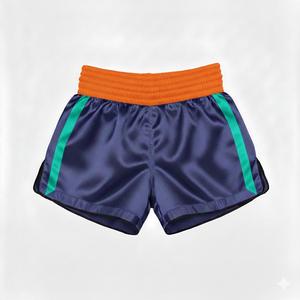Pantalones Cortos de Muay Thai Personalizados al por Mayor con Logotipo, Pantalones de Entrenamiento de Kickboxing de Satén Crema Premium, Pantalones Deportivos Retro con Franja Lateral para Gimnasio y Fitness - Product Image 4