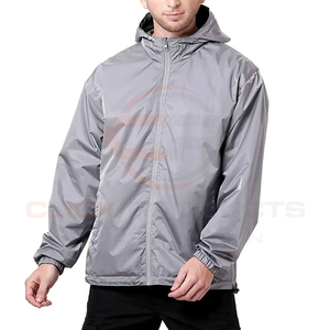 Veste bomber coupe-vent respirante et imperméable en maille pour homme, personnalisée, style décontracté, avec capuche, 100 % nylon - Product Image 1