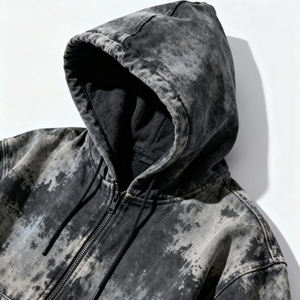 Unisex <b>Oversized</b> Tie-Dye Hooded <b>Sweatshirt</b> Acid Wash Hoodie Heavyweight Cotton Cropped Boxy Streetwear <b>Vintage</b> Custom Print - Product Image 3