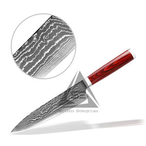 Juego de Cuchillos de Chef Damasco Hechos a Mano de Alta Calidad con Hojas de Acero de 67 Capas, Mangos de Madera, Diseño para Diestros - Product Image 3