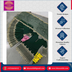 Última Colección FABZONE, Ropa de Boda India y Pakistaní para Mujer, Kurti Sharara de Alta Calidad con Mangas Largas en Falsa Georgette - Product Image 3